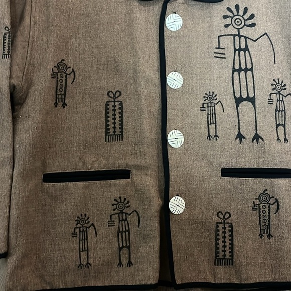 Gorgeous Venus Imports Cotton Tribal Button Down Jacket Medium - Picture 2 of 7